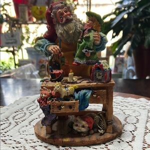 Toy Shop Magic by Princeton Gallery 1992 Santa Works at His Workbench Vintage